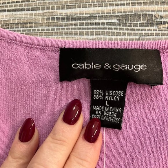 NWT!  CABLE & GAUGE - Size Large - Lavender 20 Inch Length Top - New! - Picture 5 of 6
